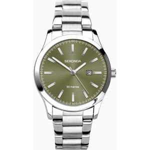 Sekonda Sekonda Taylor Ladies Watch   Silver Case & Stainless Steel Bracelet with Green Dial   40543