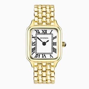 Sekonda Sekonda Monica Ladies Watch   Gold Large Alloy Case & Bracelet with White Dial   40657
