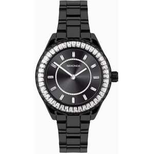 Sekonda Sekonda Margot Ladies Watch   Black Alloy Case & Stainless Steel Bracelet with Black Dial   40659