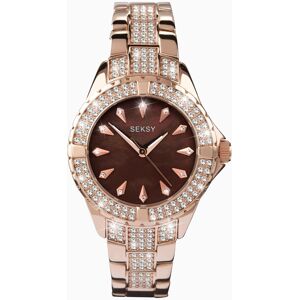 Seksy Seksy Dress Ladies Watch   Rose Gold Brass Case & Bracelet with Brown Mother of Pearl Dial   4794