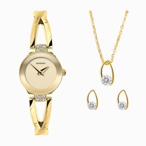 Sekonda Sekonda Ladies Dress Watch Gift Set   Gold Alloy Case & Bracelet with Champagne Dial   49033