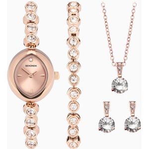 Sekonda Sekonda Ladies Dress Watch Gift Set   Rose Gold Alloy Case & Bracelet with Rose Dial   49035