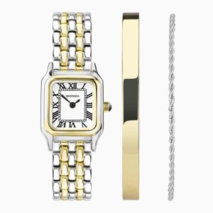 Sekonda Sekonda Monica Ladies Watch Gift Set   Two Tone Alloy Case & Bracelet with White Dial   49039