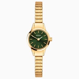 Sekonda Sekonda Classic Ladies Watch   Gold Alloy Case & Stainless Steel Expander Bracelet with Green Dial   40370