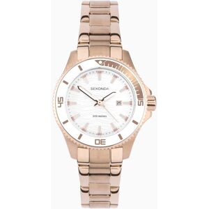 Sekonda Sekonda Pacific Wave Ladies Watch Rose Gold Stainless Steel Case & Bracelet with Silver-White Dial 40571 Sekonda Sekonda Pacific Wave Ladies Watch Rose Gold Stainless Steel Case & Bracelet with Silver-White Dial 40571