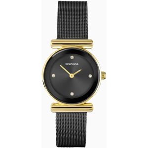 Sekonda Sekonda Ava Ladies Watch Gold Alloy Case & Black Stainless Steel Mesh Bracelet with Black Dial 40584 Sekonda Sekonda Ava Ladies Watch Gold Alloy Case & Black Stainless Steel Mesh Bracelet with Black Dial 40584