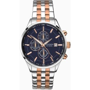 Sekonda Sekonda Sports Chronograph Men's Watch Two Tone Case & Stainless Steel Bracelet with Navy Dial 1107 Sekonda Sekonda Sports Chronograph Men's Watch Two Tone Case & Stainless Steel Bracelet with Navy Dial 1107