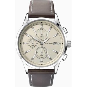 Sekonda Sekonda Men's Watch Silver Case & Leather Strap with Champagne Dial 1394 Sekonda Sekonda Men's Watch Silver Case & Leather Strap with Champagne Dial 1394