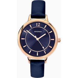 Sekonda Sekonda Classic Ladies Watch Rose Gold Case & PU Strap with Blue Dial 2136 Sekonda Sekonda Classic Ladies Watch Rose Gold Case & PU Strap with Blue Dial 2136