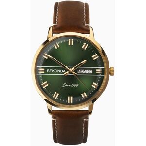 Sekonda Sekonda Originals Men's Watch Gold Case & Brown Leather Strap with Green Dial 1949 Sekonda Sekonda Originals Men's Watch Gold Case & Brown Leather Strap with Green Dial 1949