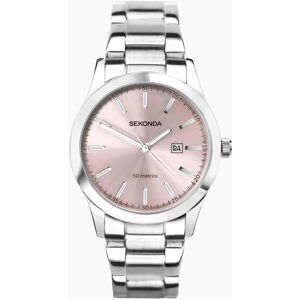 Sekonda Sekonda Taylor Ladies Watch Silver Case & Stainless Steel Bracelet with Pale Pink Dial 40398 Sekonda Sekonda Taylor Ladies Watch Silver Case & Stainless Steel Bracelet with Pale Pink Dial 40398