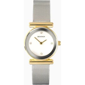 Sekonda Sekonda Ava Ladies Watch Gold Alloy Case & Silver Stainless Steel Mesh Bracelet with White Dial 4887 Sekonda Sekonda Ava Ladies Watch Gold Alloy Case & Silver Stainless Steel Mesh Bracelet with White Dial 4887