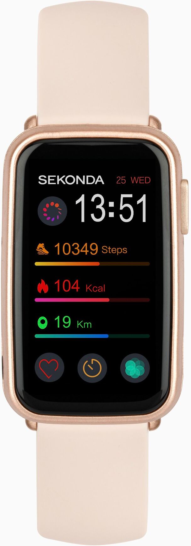 Sekonda Sekonda Track Smart Watch   Rose Gold Case & Pink Silicone Strap   30170