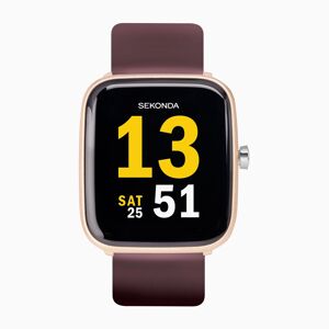 Sekonda Sekonda Motion Smart Watch   Rose Gold Case & Burgundy Silicone Strap   30014