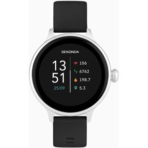 Sekonda Sekonda Connect Smart Watch   Silver Alloy Case & Black Silicone Strap   40622