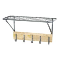 Industrial Kitchen Metal & Wood Wall Rack
