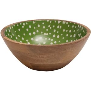 Dexam Sintra Mango Wood Spotted Salad Bowl - Green