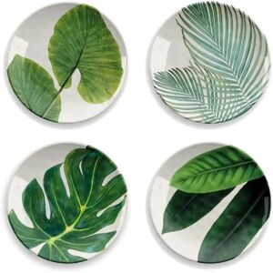 Epicurean Amazon Floral Set of 4 Melamine Side Plates