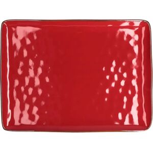 Rose & Tulipani Concerto Corallo Coral Red Rectangular Tray - 36cm x 26.5cm