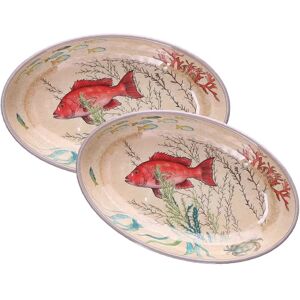 Rose & Tulipani Sea Life Melamine Oval Plate - Set of 2