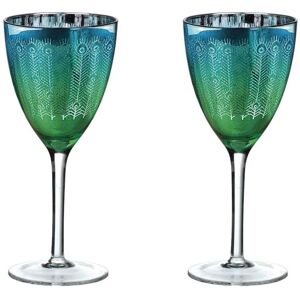 Artland Peacock 2 Piece Wine Glass Set