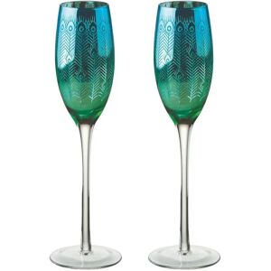 Artland Peacock 2 Piece Champagne Flute Set