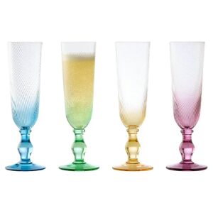 Anton Studio Designs Anton Studios Design Swirl 4 Piece Champagne Glass Set