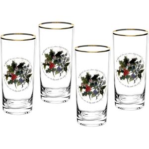 Portmeirion The Holly & The Ivy Christmas Hi-Ball Glasses - Set of 4