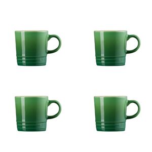 Le Creuset Bamboo Stoneware 4 Piece Espresso Mug Set - Green