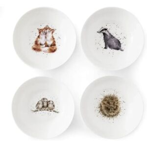 Royal Worcester Wrendale 4-Piece Cereal Bowl Set - Woodland Animals