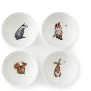 Royal Worcester Wrendale 4-Piece Deep Bowl Set - Woodland Animals