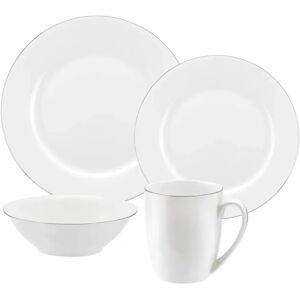 Royal Worcester Serendipity Platinum White Dinner Set - 16 Piece