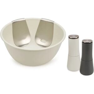 Joseph Joseph Salad Bowl with 2 Piece Servers & Mill Set - Stone