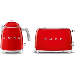 Smeg Mini Kettle & 2 Slice Toaster Set - Red