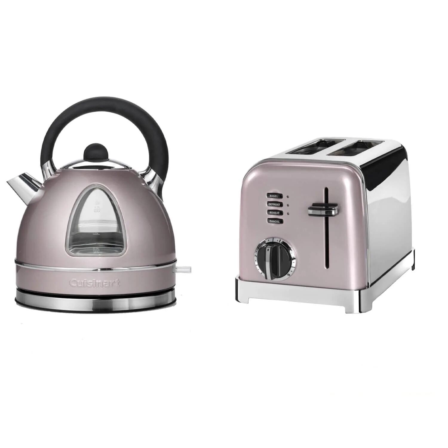 Cuisinart Style Collection Traditional Dome Kettle & 2 Slice Toaster Set - Vintage Rose