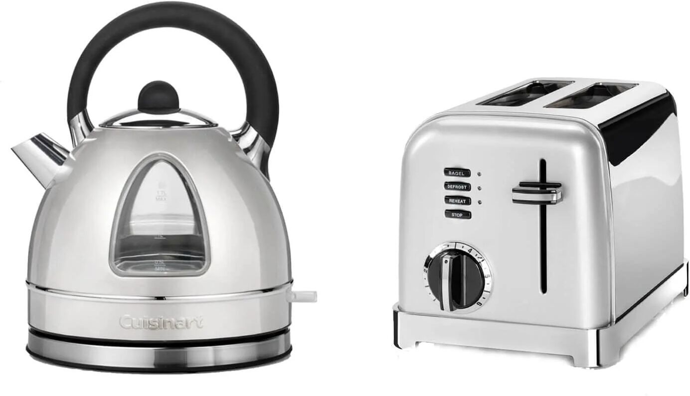 Cuisinart Style Collection Traditional Dome Kettle & 2 Slice Toaster Set - Frosted Pearl