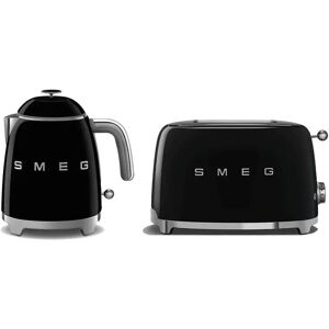 Smeg Mini Kettle & 2 Slice Toaster Set - Black