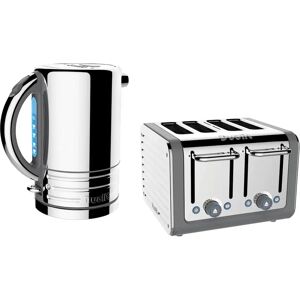 Dualit Architect 1.5 Litre Jug Kettle & 4 Slot Toaster Set - Grey & Stainless Steel