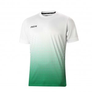 Mitre Junior Ascent Short Sleeve Jersey - WHITE/EMERALD