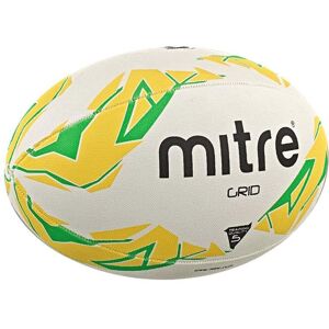 Mitre Grid Rugby Ball - White/Yellow/Green