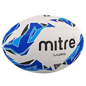 Mitre Sabre Rugby Ball - White/Blue/Cyan