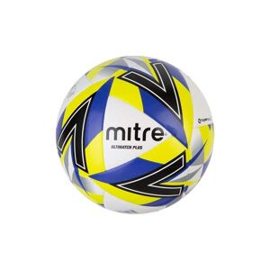 Mitre Ultimatch Plus Football - White/Blue/Light Green/Black