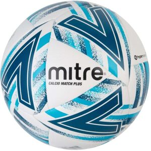 Mitre Calcico Match Plus Ball - White/Dk Blue/Lt Blue/Black