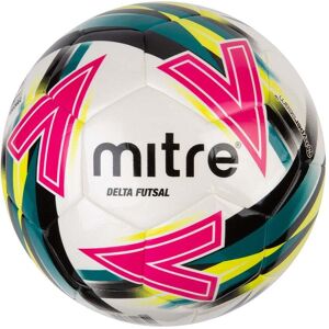 Mitre Delta Futsal Football - White/Pink/Dark Green/Yellow