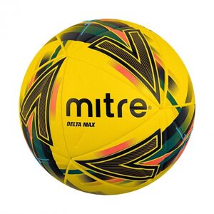 Mitre Delta Max Football - Yellow/Dark Orange/Dark Green/Silver