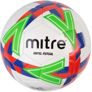 Mitre Impel Futsal Football - White/Dark Orange/Blue/Black