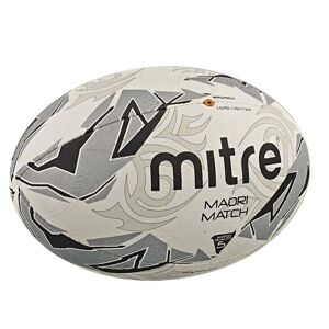 Mitre Maori Match Rugby Ball - White/Silver/Black