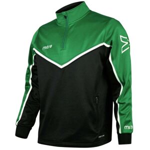 Mitre PRIMERO POLY QUARTER ZIP TOP - Black/Emerald/White