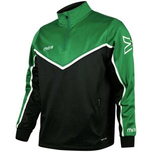 Mitre PRIMERO POLY QUARTER ZIP TOP - Black/Emerald/White