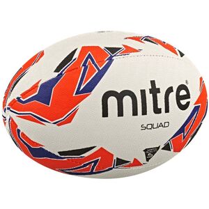 Mitre Squad Rugby Ball - White/Red/Blue